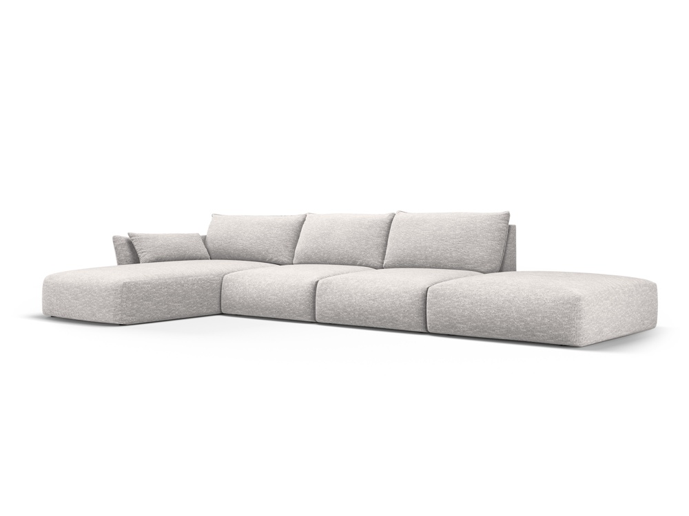 Cosmopolitan Design Ecksofa Matera 5-Sitzer offen Chenille Eden Silber Links