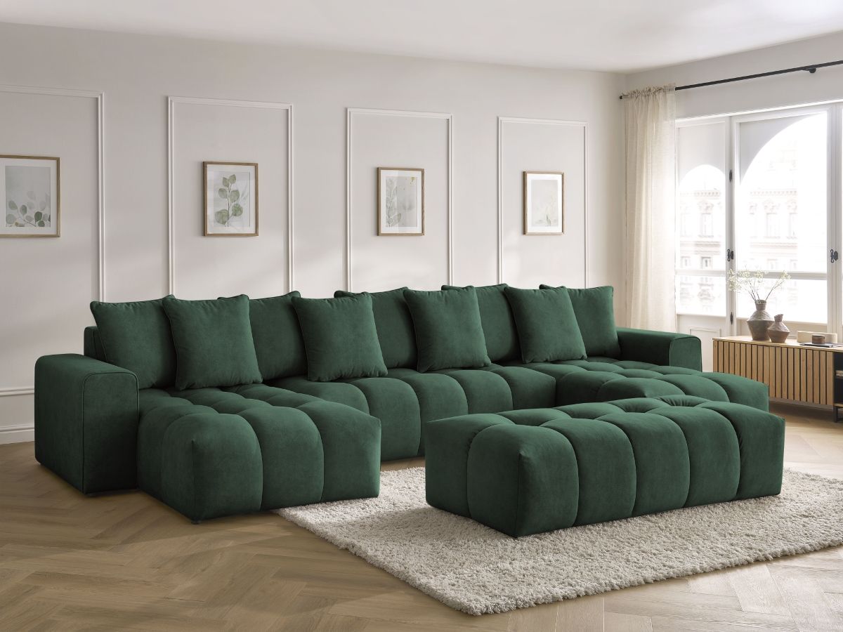 Bobochic Mont-blanc Wohnlandschaft mit Pouf Samt Grün