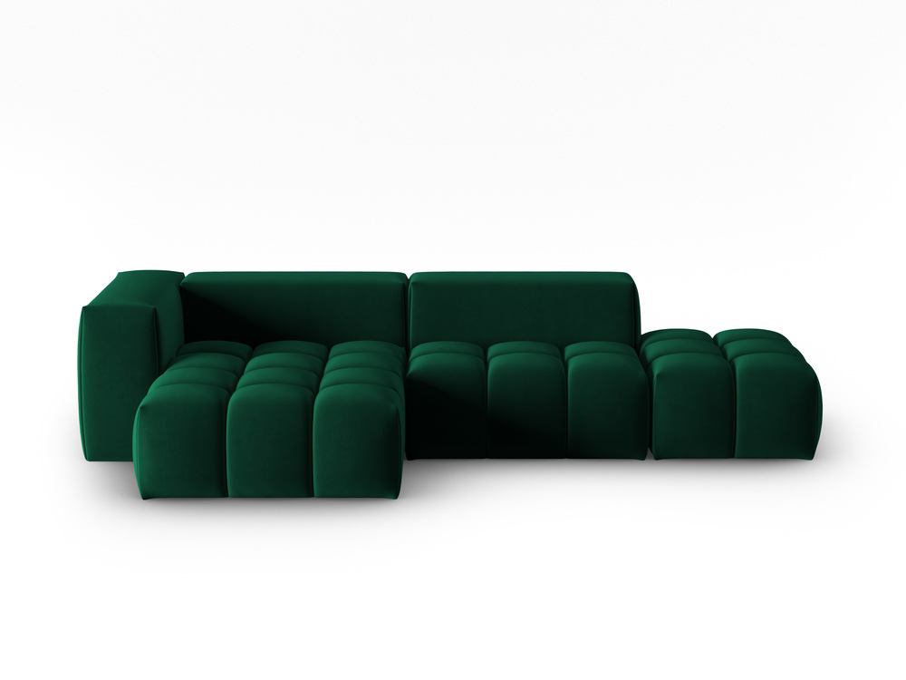 Cosmopolitan Design Ecksofa Verona 4-Sitzer offen Samt Casino Flaschengrün Links