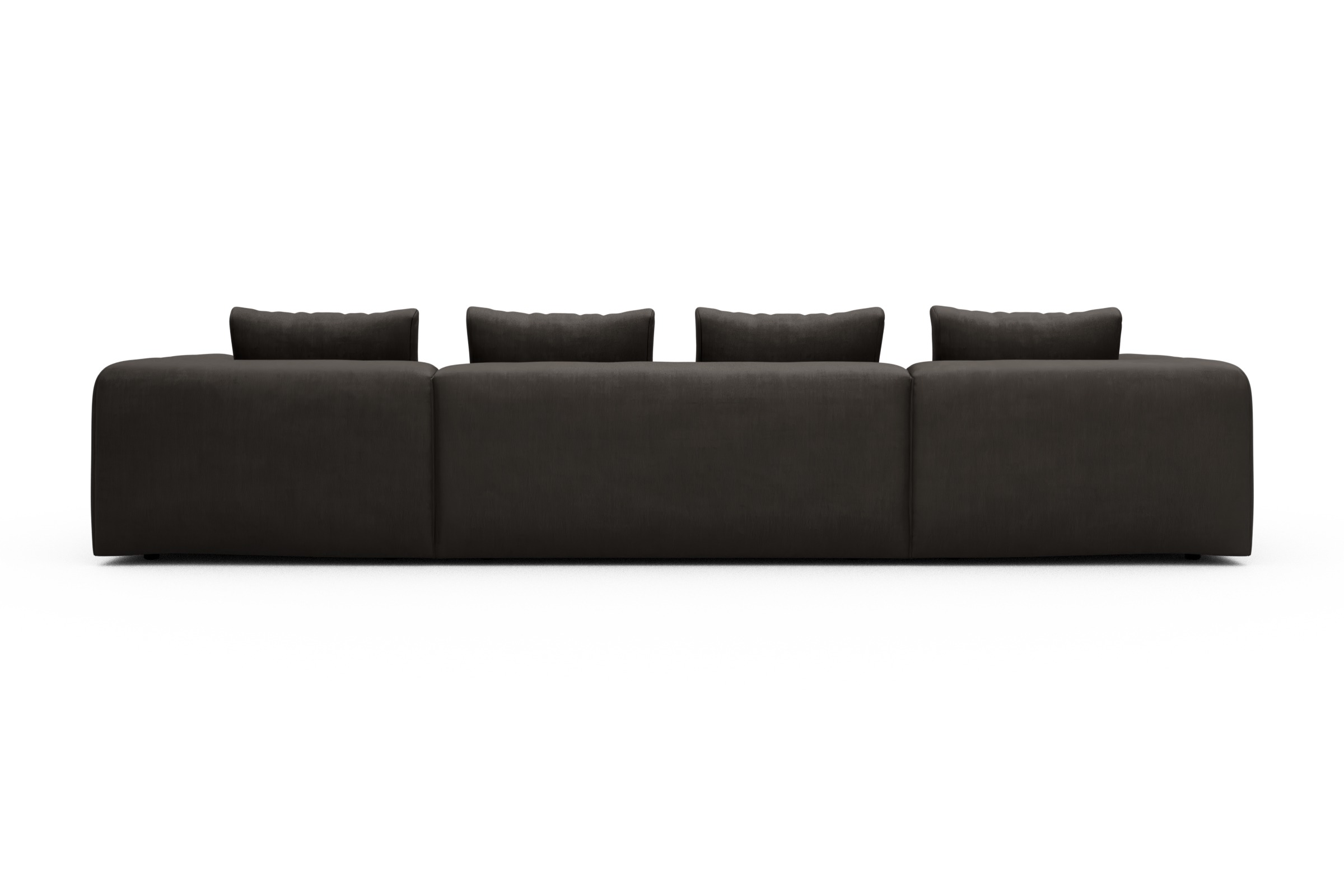 Wohnlandschaft Fred mit 2-Sitzer und Chaiselongue beidseitig Cordufine-Taupe