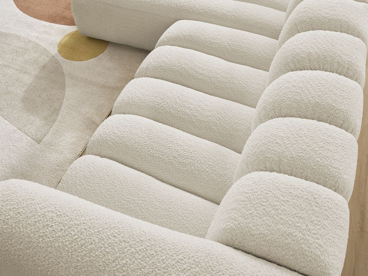 Bobochic Talia Ecksofa Bouclé-Stoff Beige Ecke links
