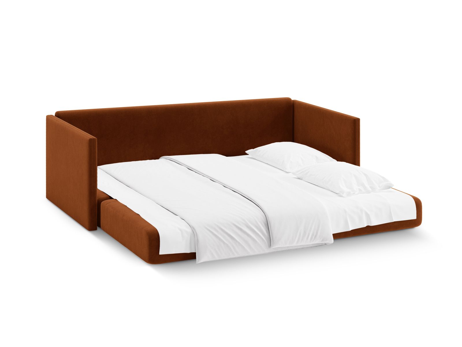 Cosmopolitan Design Schlafsofa Shannon 3-Sitzer Samt Salvador Terrakotta