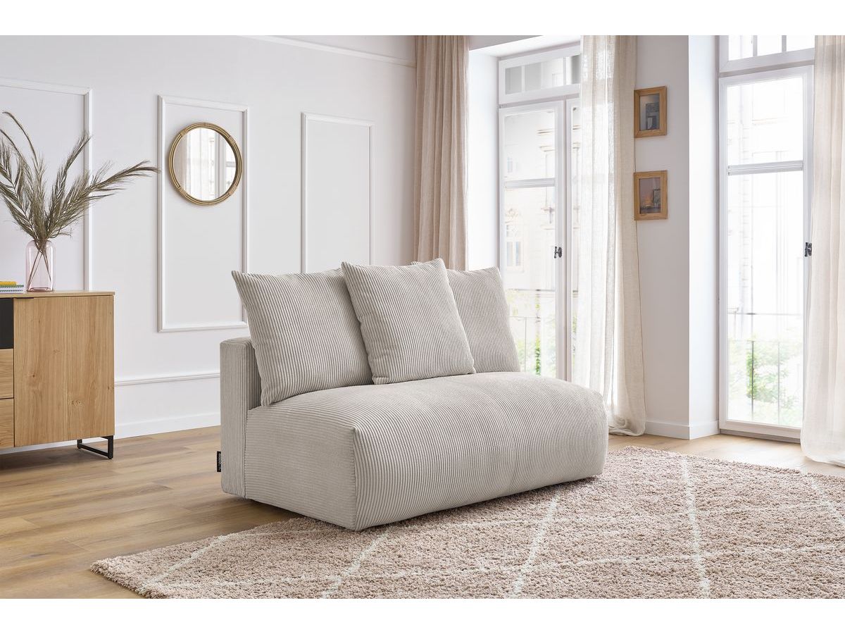Bobochic Voltaire Sofamodul 2-Sitzer 142 × 100 cm Cordsamt Beige