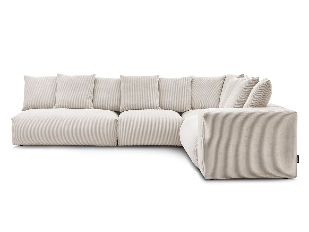 Bobochic Voltaire Ecksofa 322 × 268 cm Cordsamt Beige Ecke rechts
