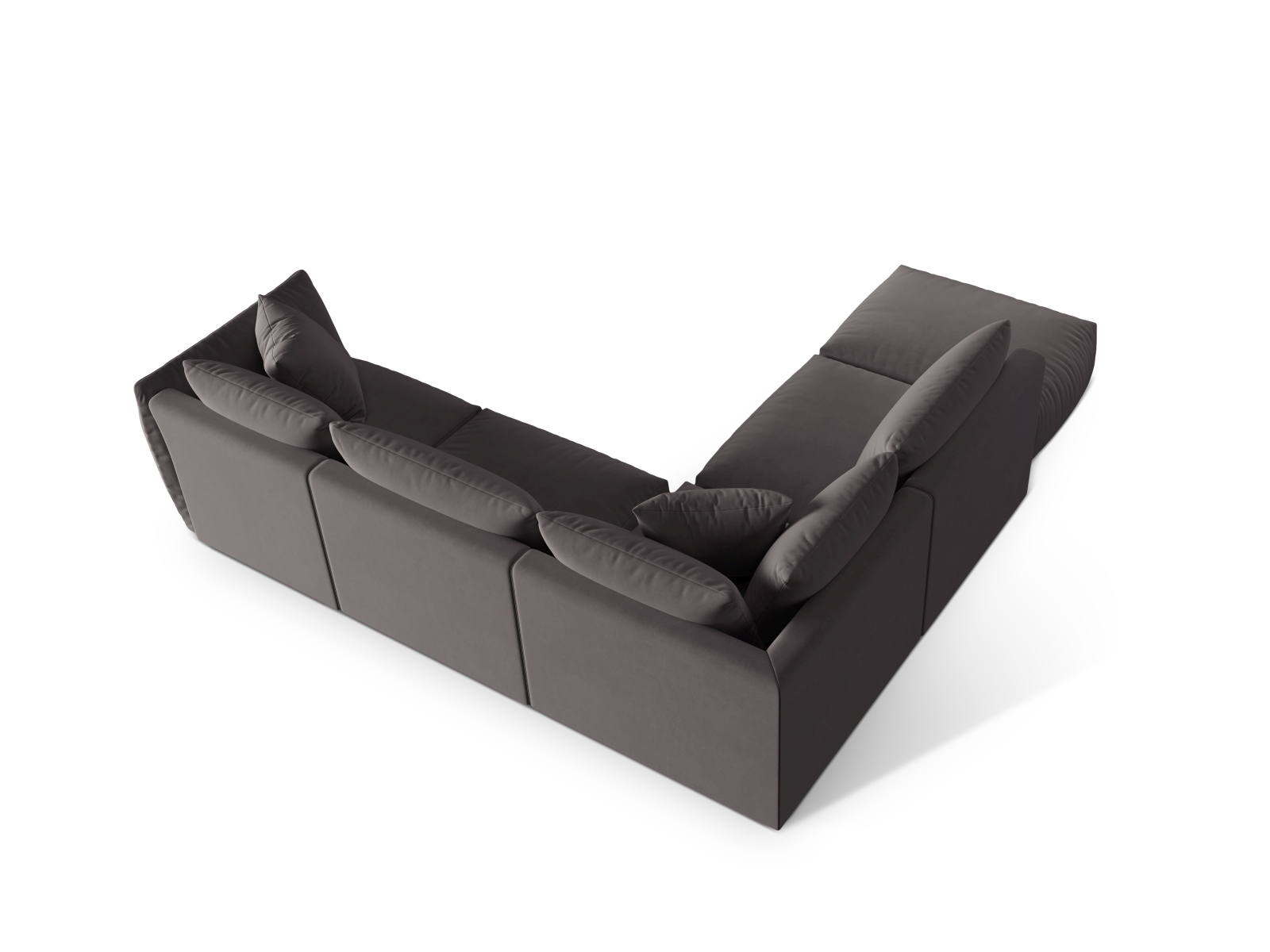 Micadoni Modulares Ecksofa Chris 4-Sitzer Links Samt Dunkelgrau