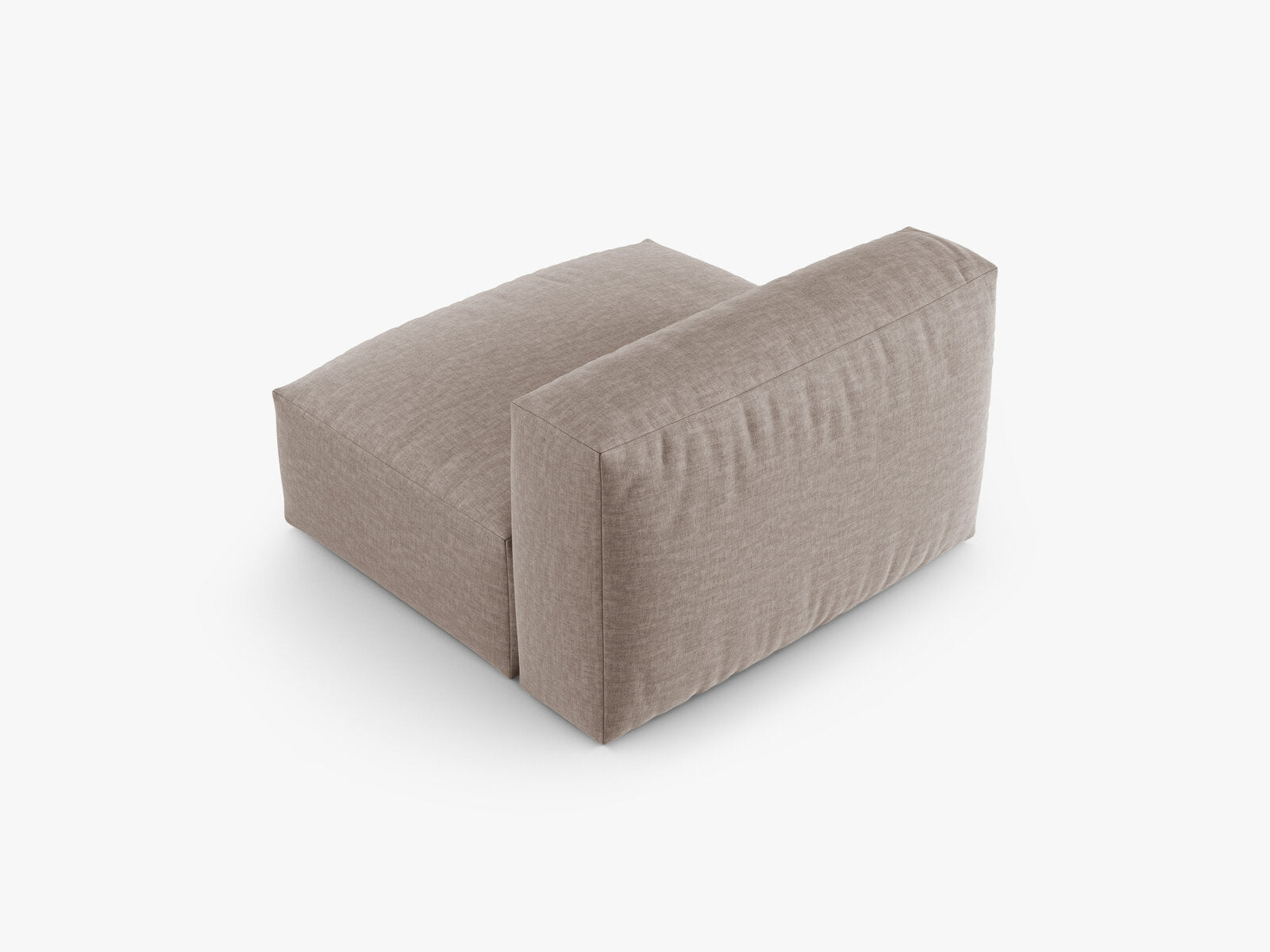 Micadoni Mittelmodul Martina 1-Sitzer 90cm Sitztiefe Strukturierter Stoff Boston Dunkelbeige