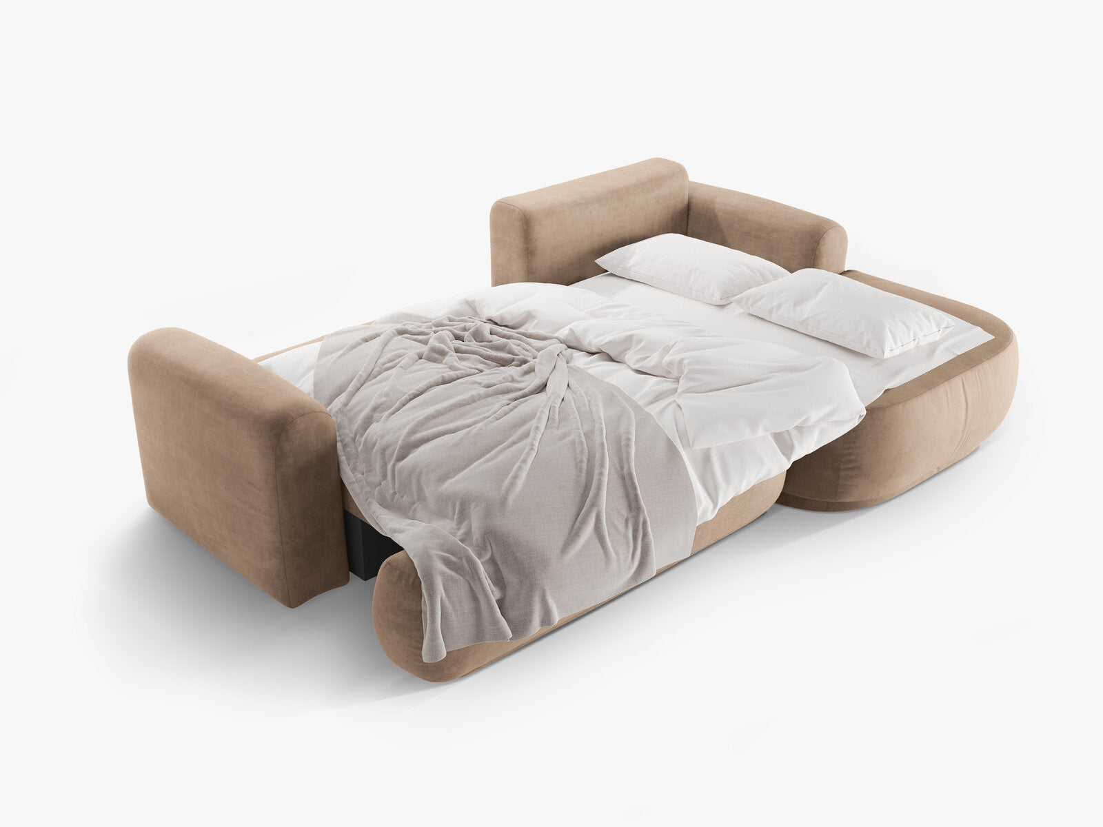 Micadoni Ella Ecksofa 5-Sitzer mit Schlaffunktion Rechts Samt Vogue Dunkelbeige