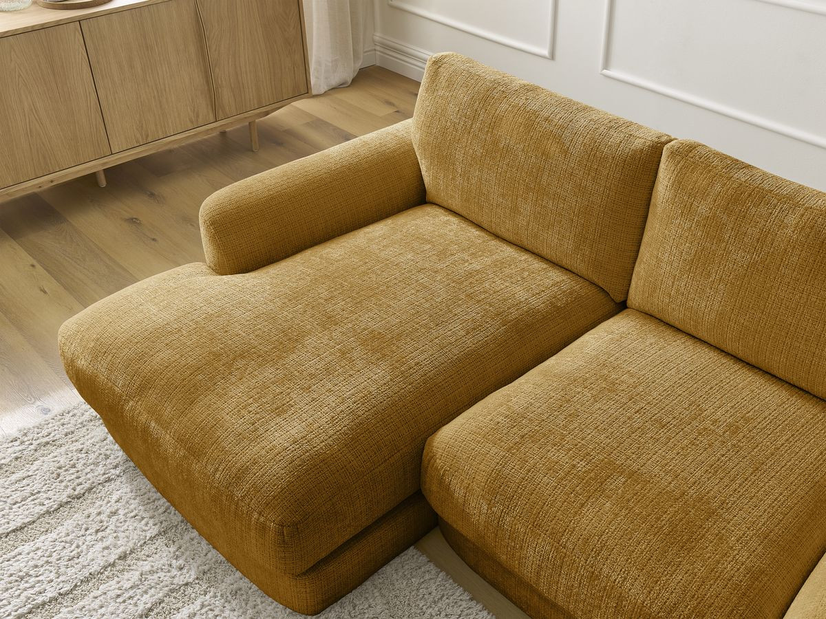 Bobochic Leonore Ecksofa Strukturstoff Gelb Ecke links