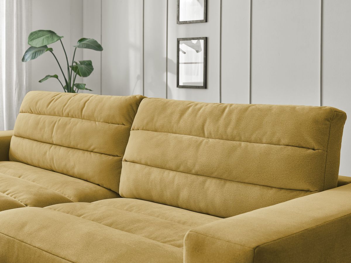 Bobochic Sierra Ecksofa Samt Gelb Ecke links