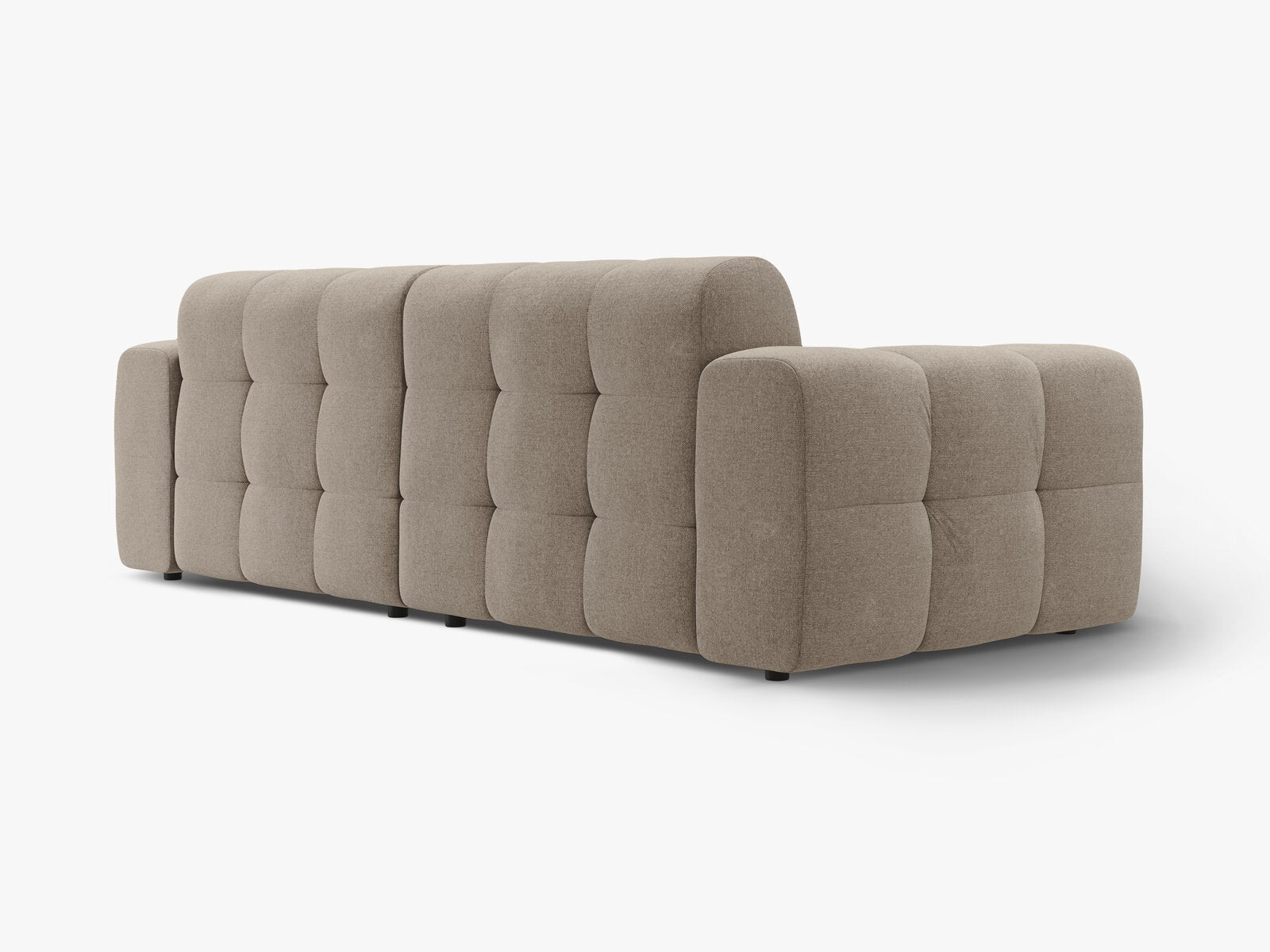 Micadoni Sofa Kendal 4-Sitzer Strukturierter Stoff Dunkelbeige