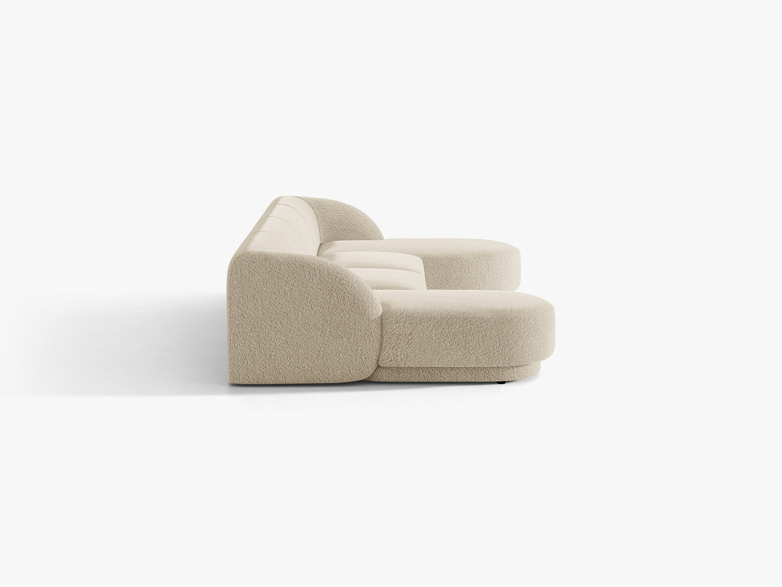 Micadoni Panorama-Sofa Miley 5-Sitzer Boucle Baloo Beige