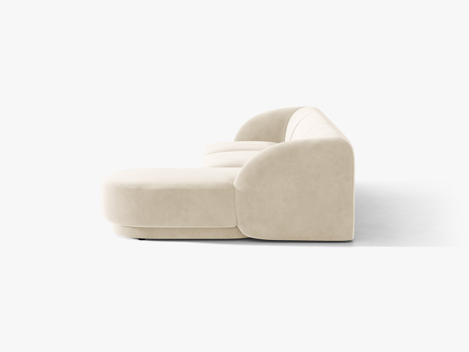 Micadoni Ecksofa Miley 4-Sitzer Rechts Samt Venus Helles Beige