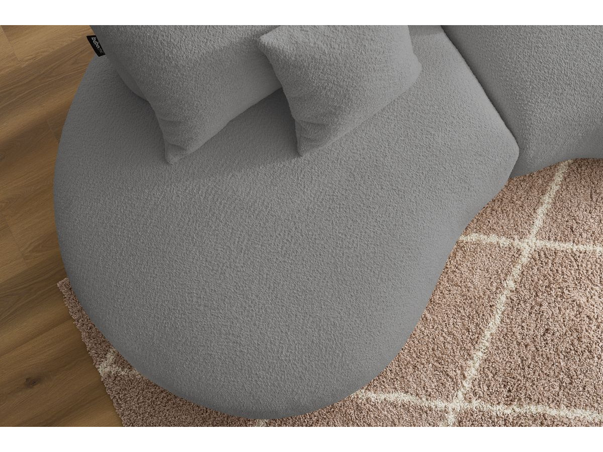 Bobochic Saint-germain Sofa 3-Sitzer Bouclé-Stoff Hellgrau
