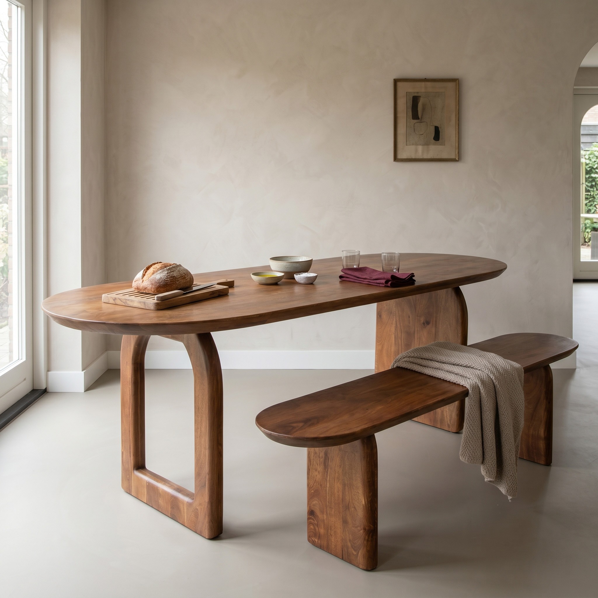 Raw Materials Bullnose Esstisch braun 180 gemischtes Untergestell