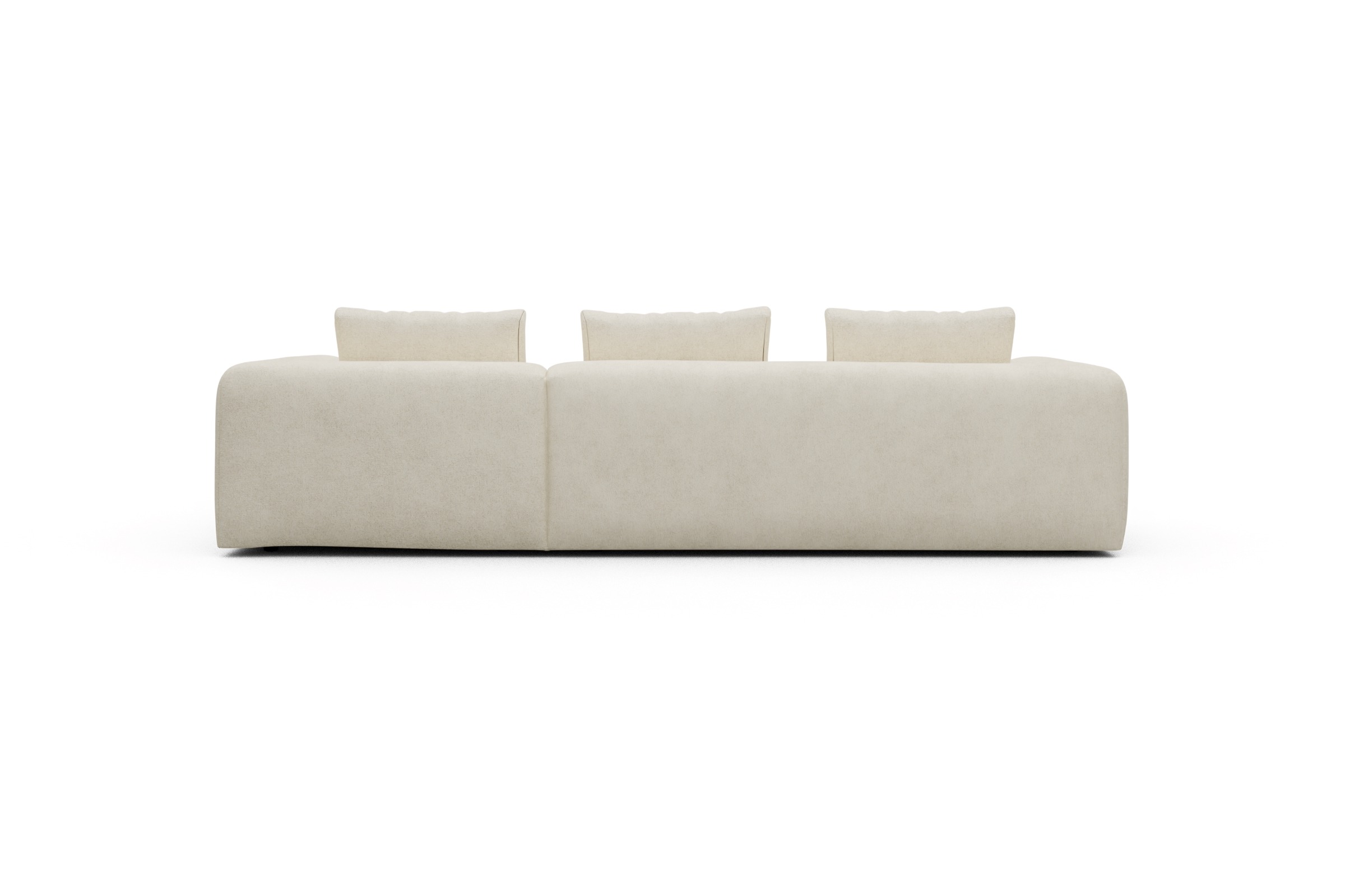 Ecksofa Fred Chaiselongue rechts mit 2,5-Sitzer Boucle-Off-White
