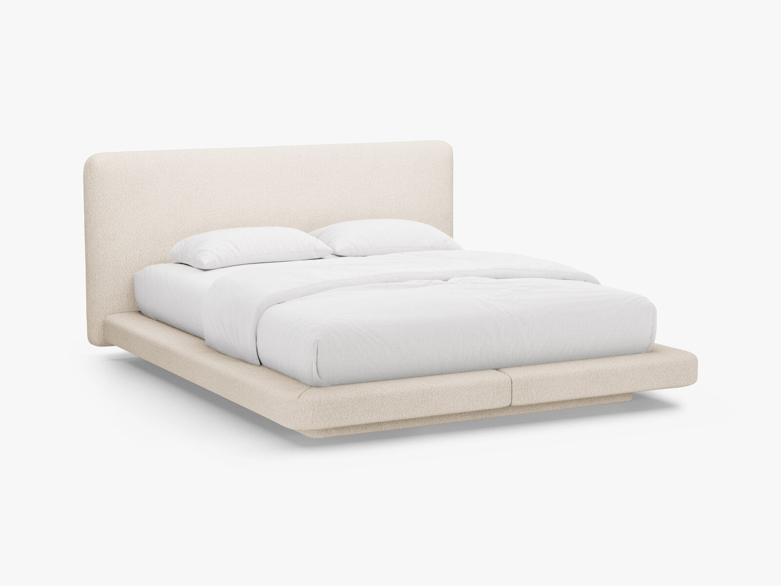 Micadoni Polsterbett mit Kopfteil Linea Boucle Baloo Beige 200x200