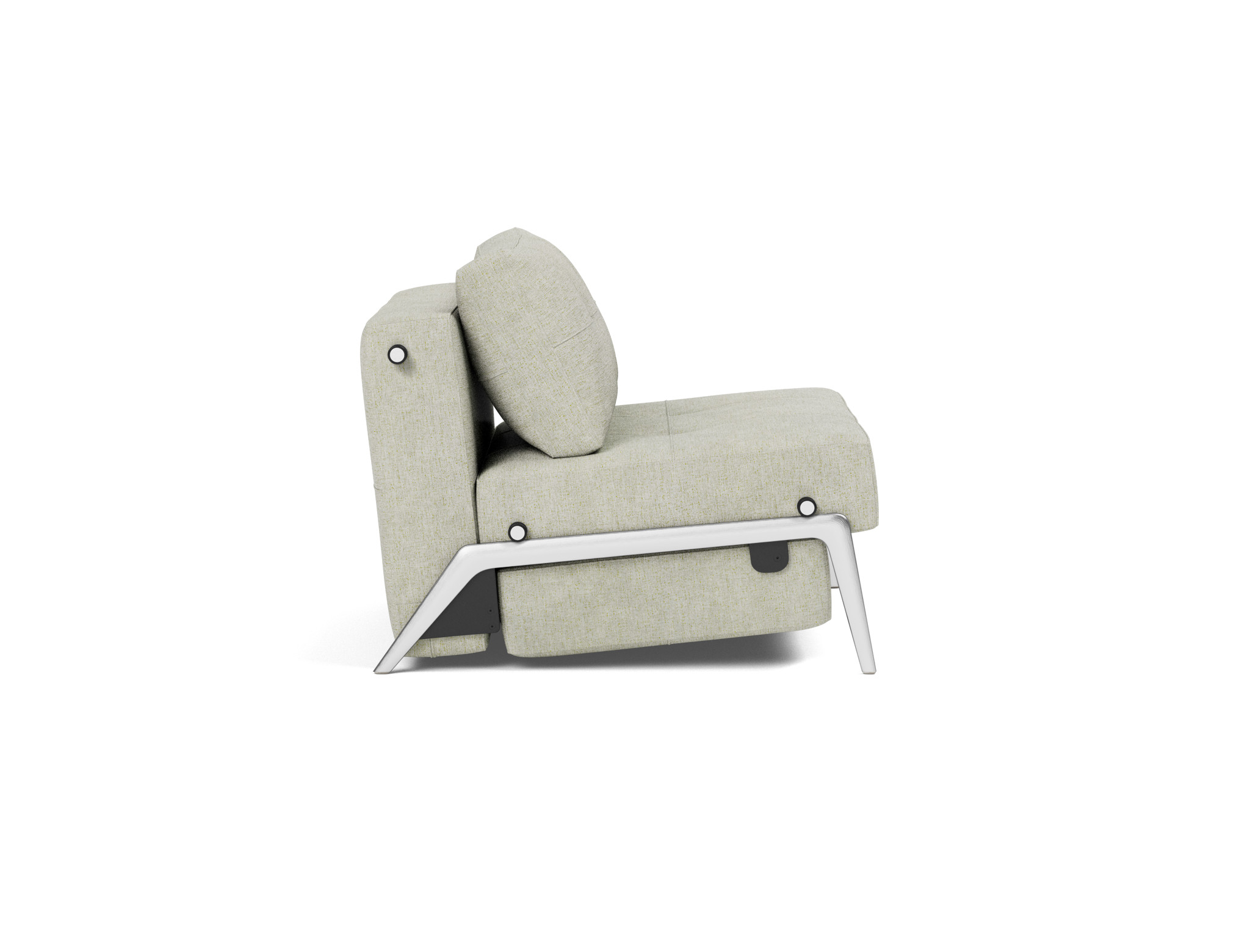 Schlafsessel Cubed 90 Flachgewebe Avella 280-Sand Beine Aluminium