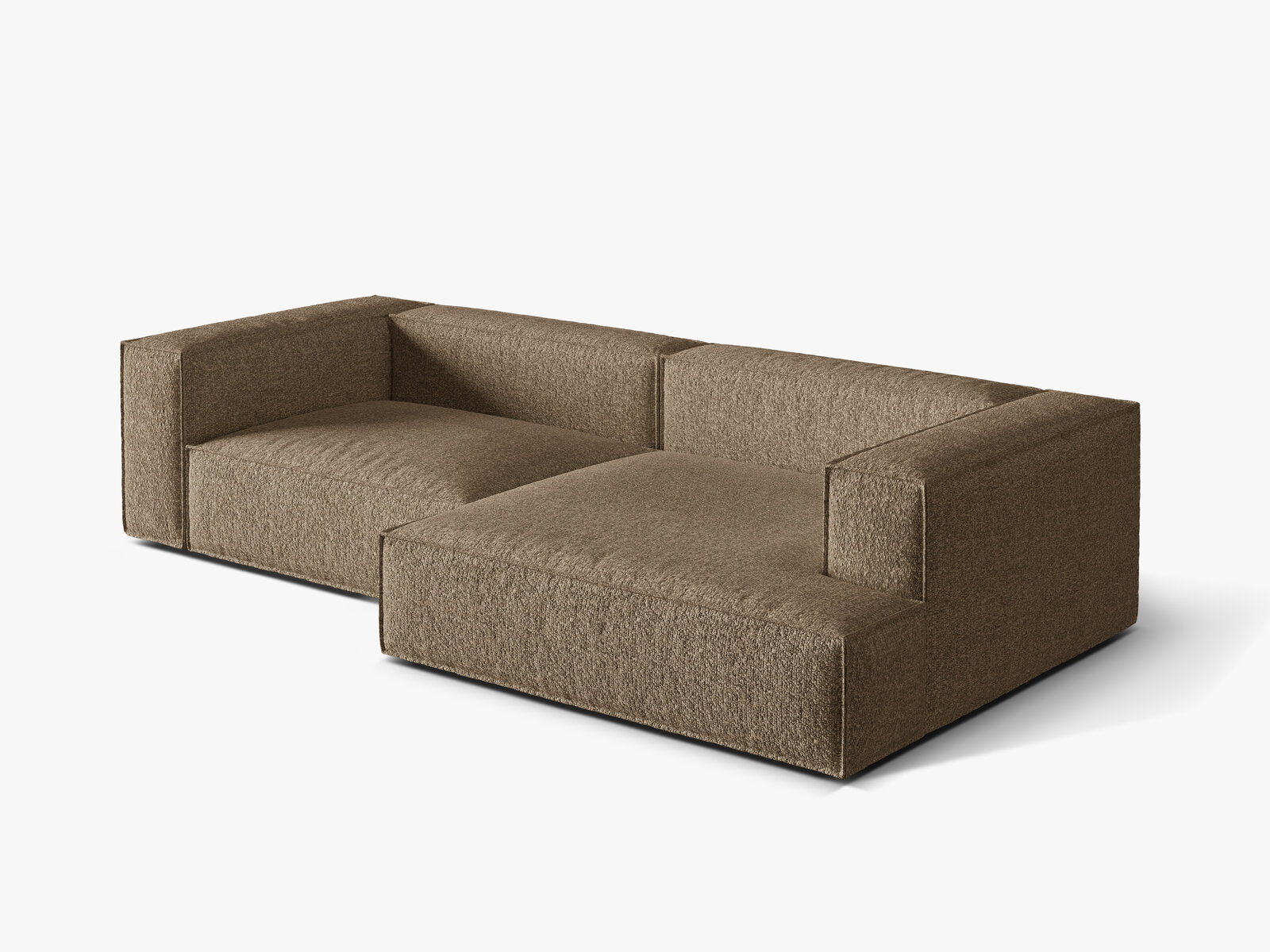Micadoni Ecksofa Nuria 4-Sitzer Rechts Boucle Cappuccino
