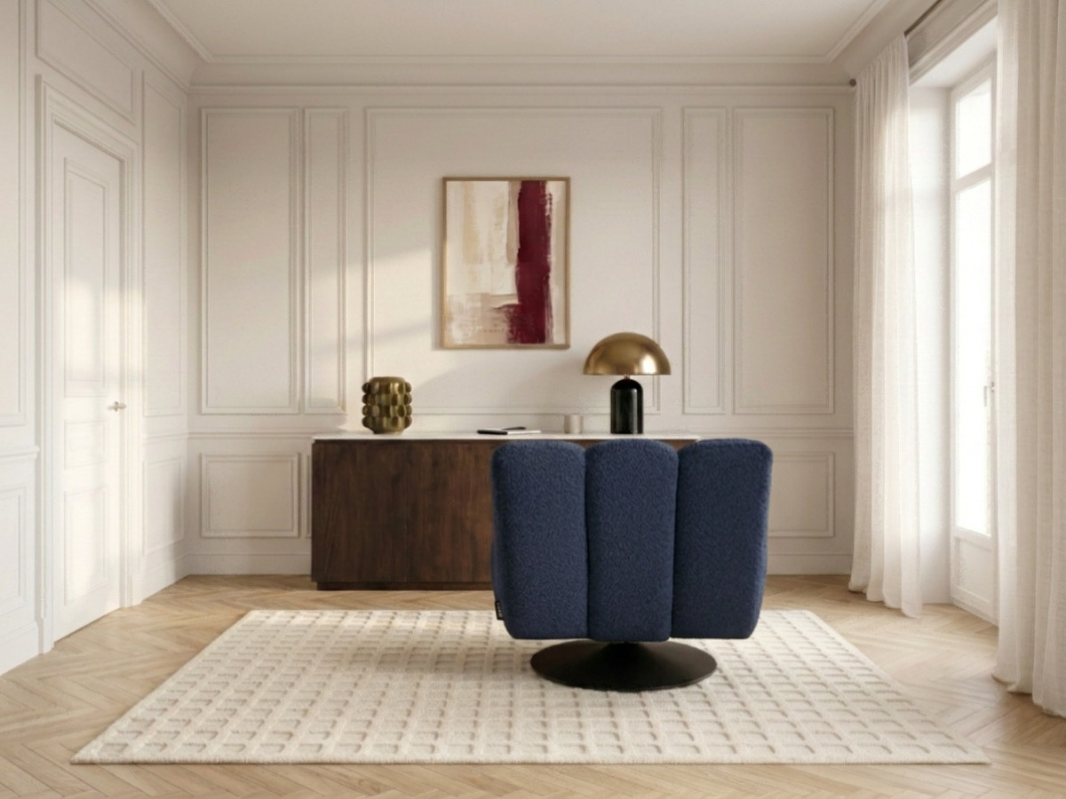 Bobochic Janissaire Sessel 79 × 89 cm Bouclé-Stoff Dunkelblau