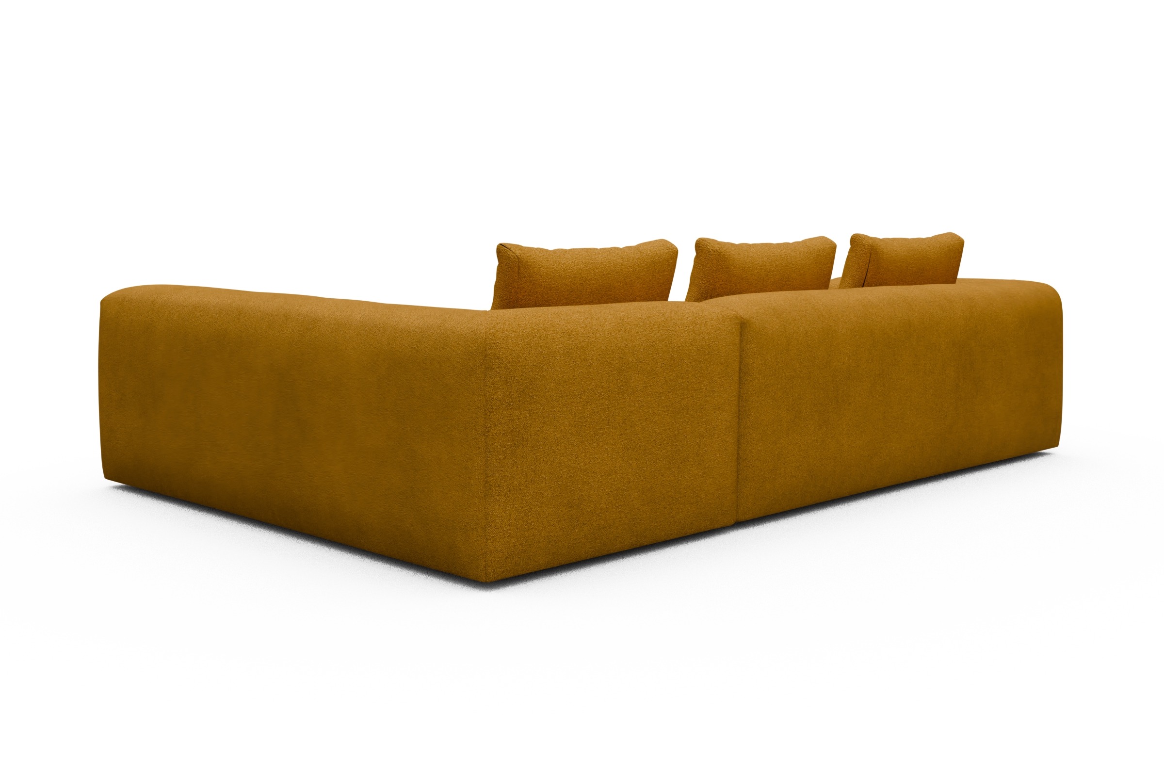 Ecksofa Fred 2x 2,5-Sitzer rechts offen Boucle-Ochre