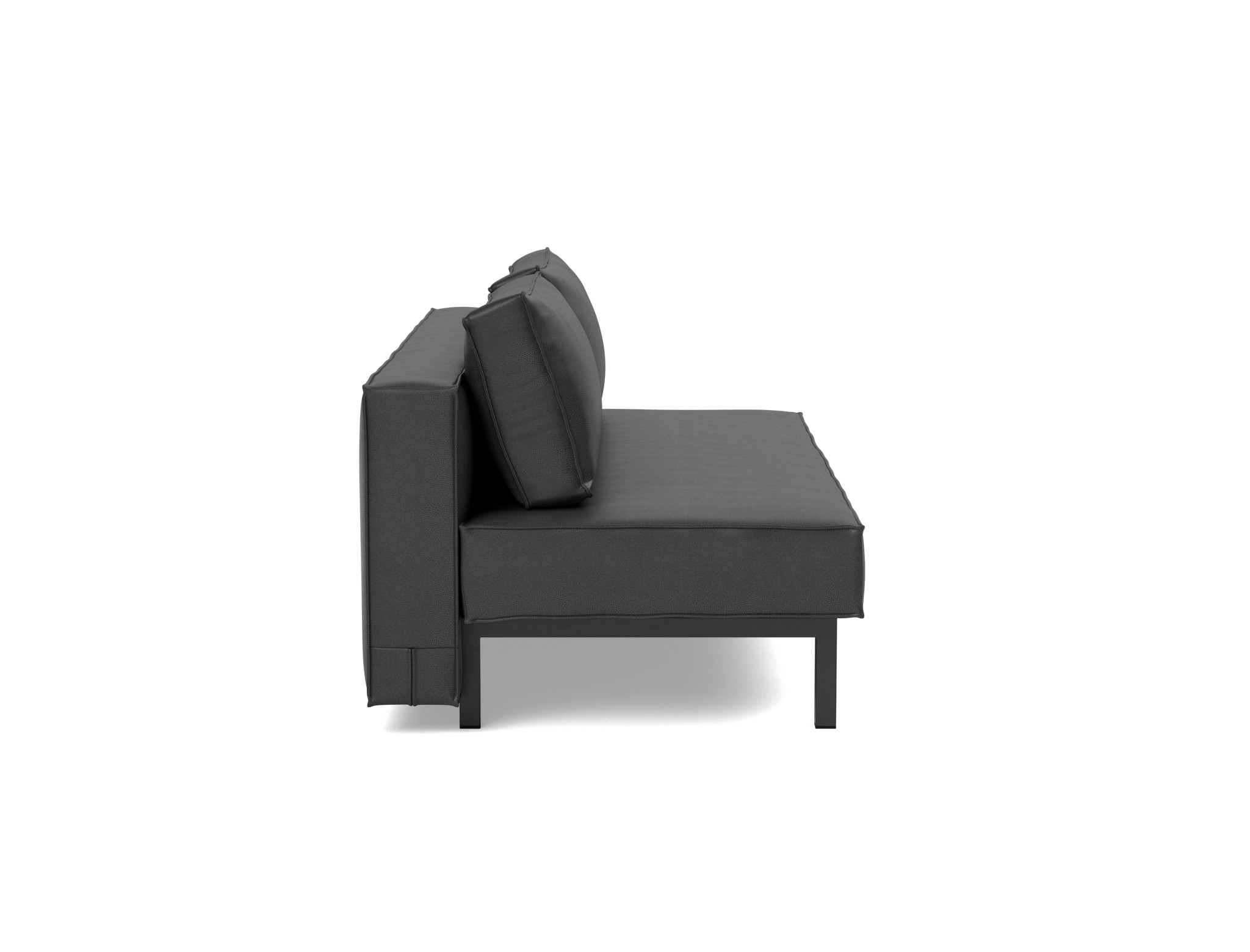 Schlafsofa Sly Lederoptik Faunal 550-Black Beine Schwarzes Metall