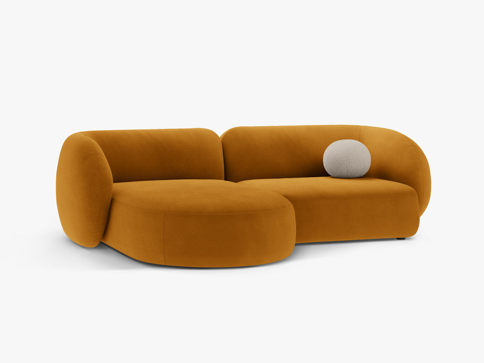 Micadoni Ecksofa Kate 2-Sitzer Links Samt Salvador Gelb