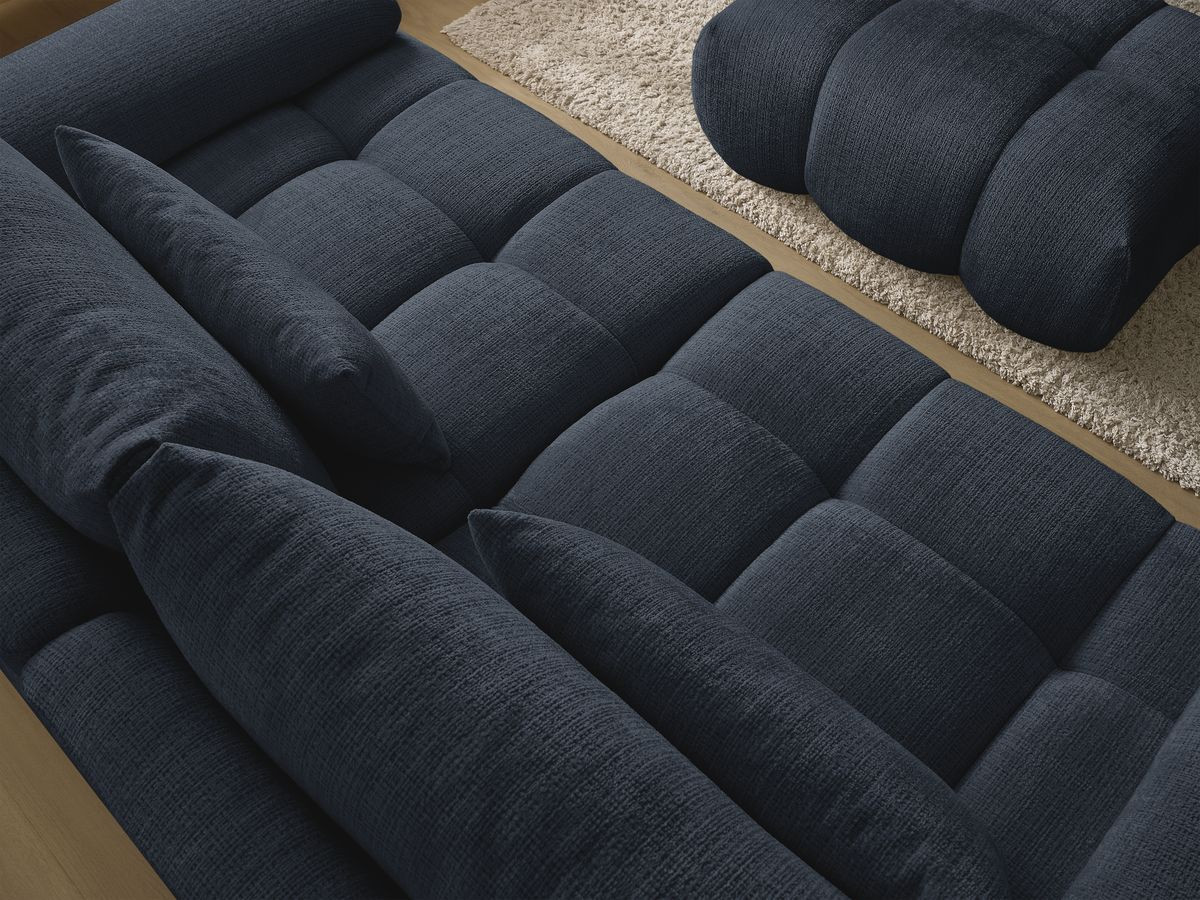 Bobochic Ivane Sofa 4-Sitzer Strukturstoff Dunkelblau