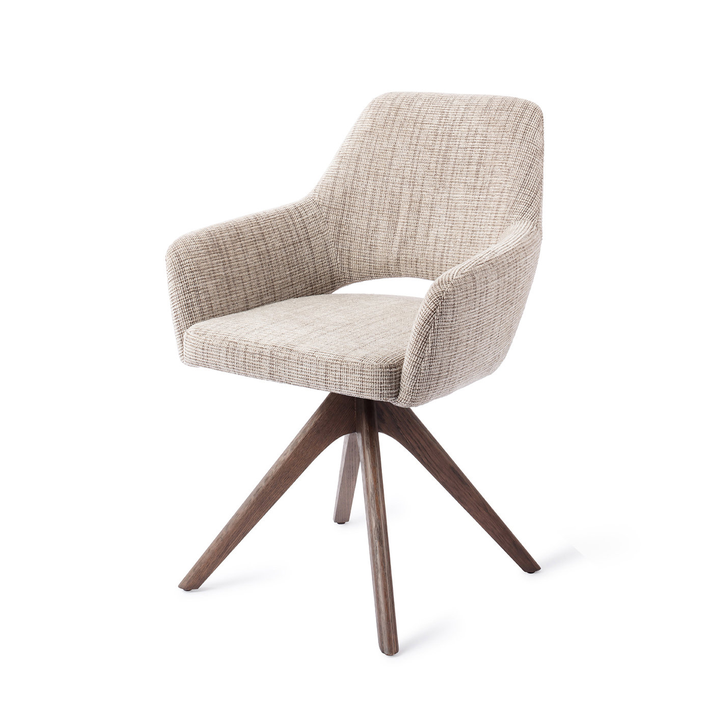 Jesper Home Esszimmerstuhl Yanai Caramel Grid Revolve Eiche Walnuss
