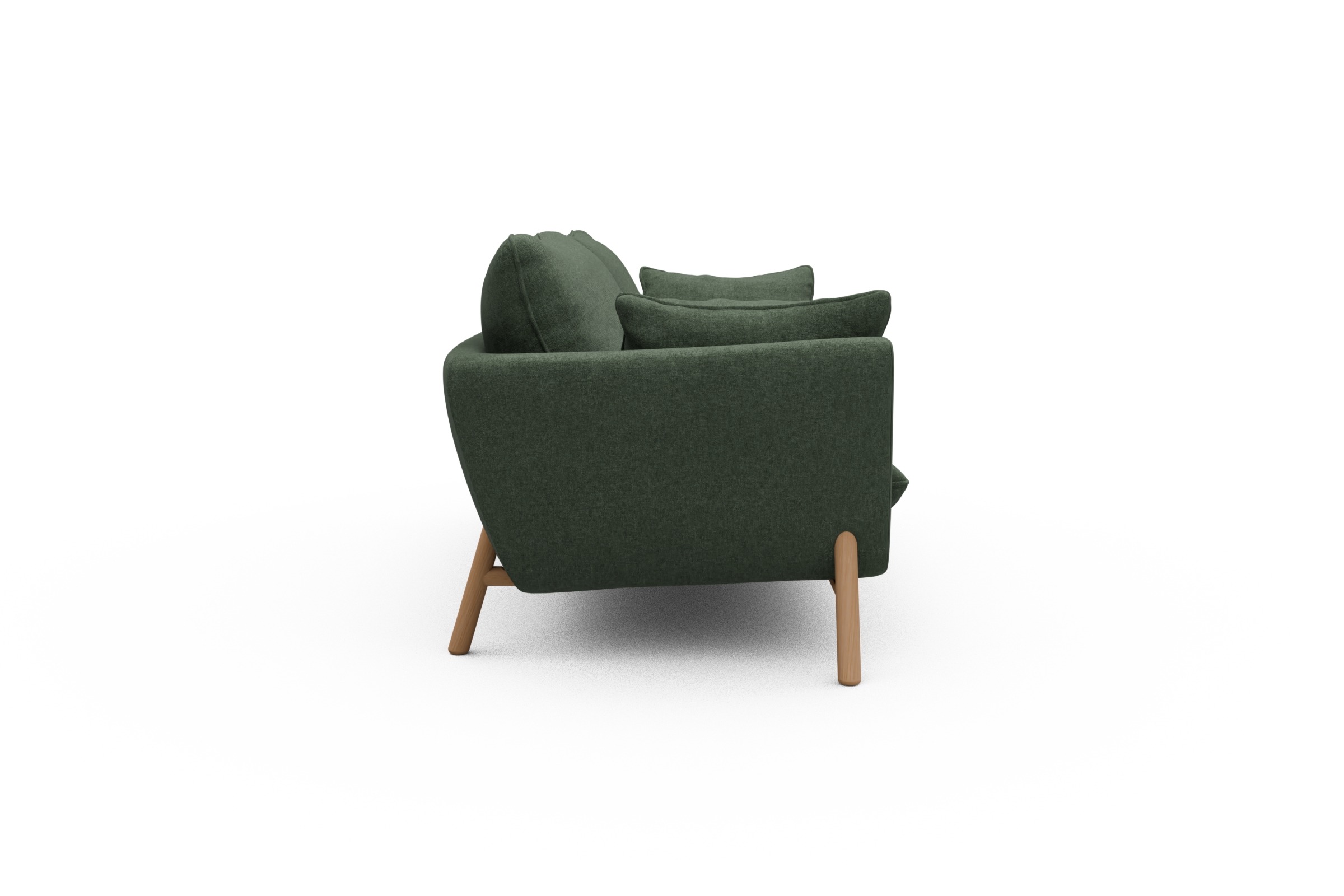 Sofa Emil 3-Sitzer Beinfarbe Eiche Natur Casone-Forest-Green