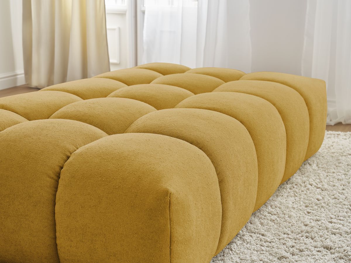 Bobochic Everest Pouf 166 × 100 cm Strukturstoff Gelb