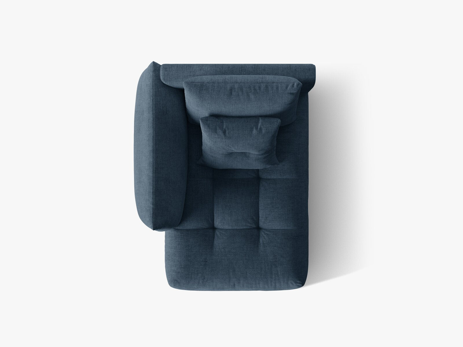 Micadoni Bloom Chaiselongue Links Strukturierter Stoff Wind Marineblau