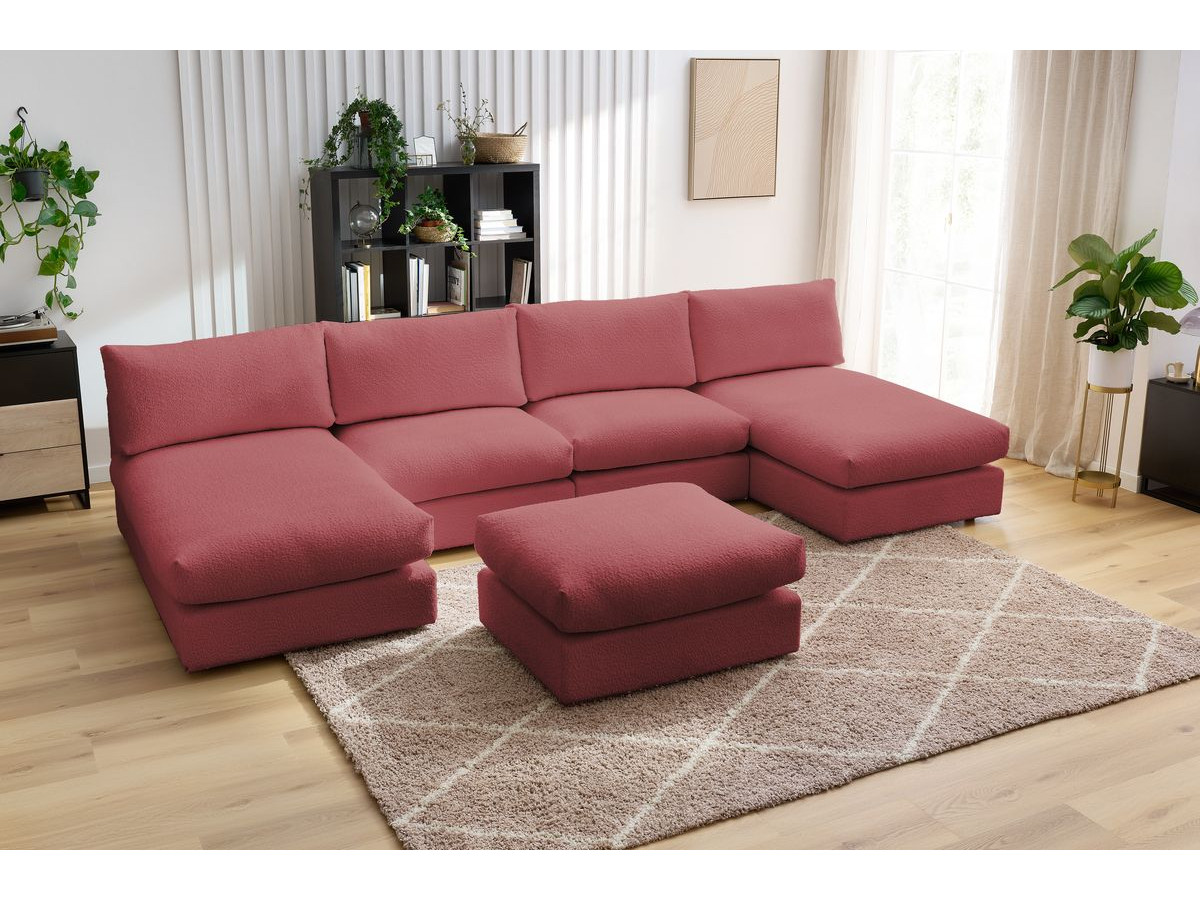 Bobochic Paris Wohnlandschaft Bouclé-Stoff Rot