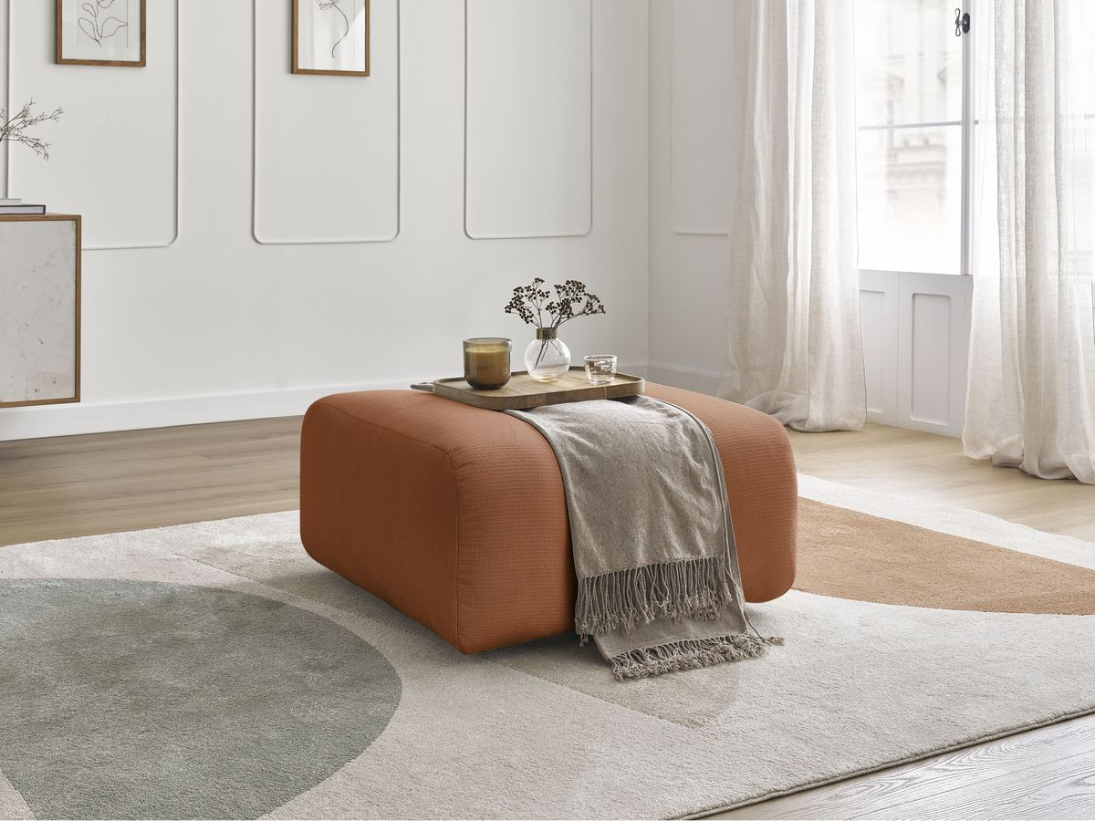 Bobochic Talia Pouf Melange-Stoff Orange