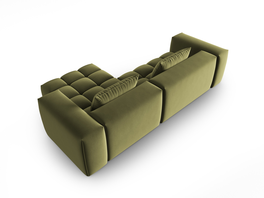 Cosmopolitan Design Ecksofa Verona 3-Sitzer Samt Casino Hellgrün Rechts