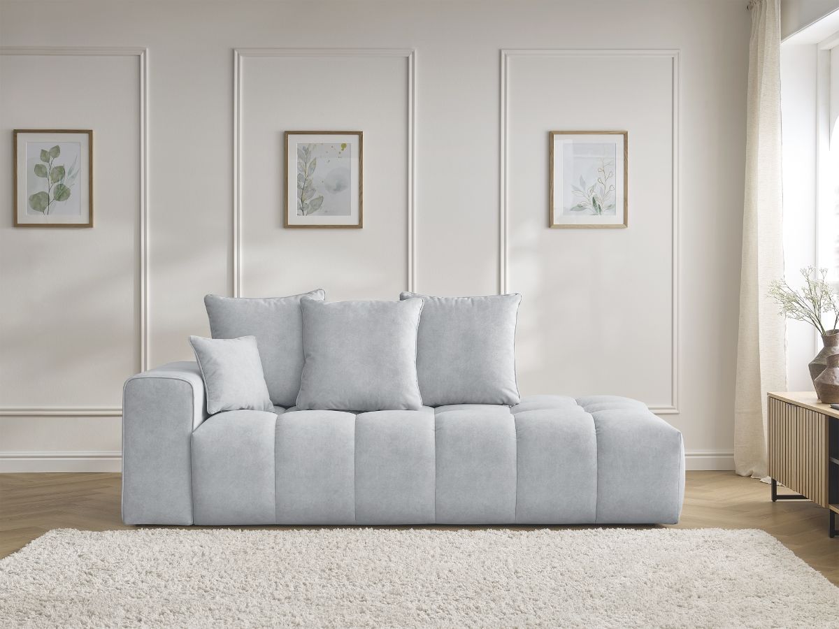 Bobochic Mont-blanc Sofa 4-Sitzer Samt Hellgrau Armlehne links
