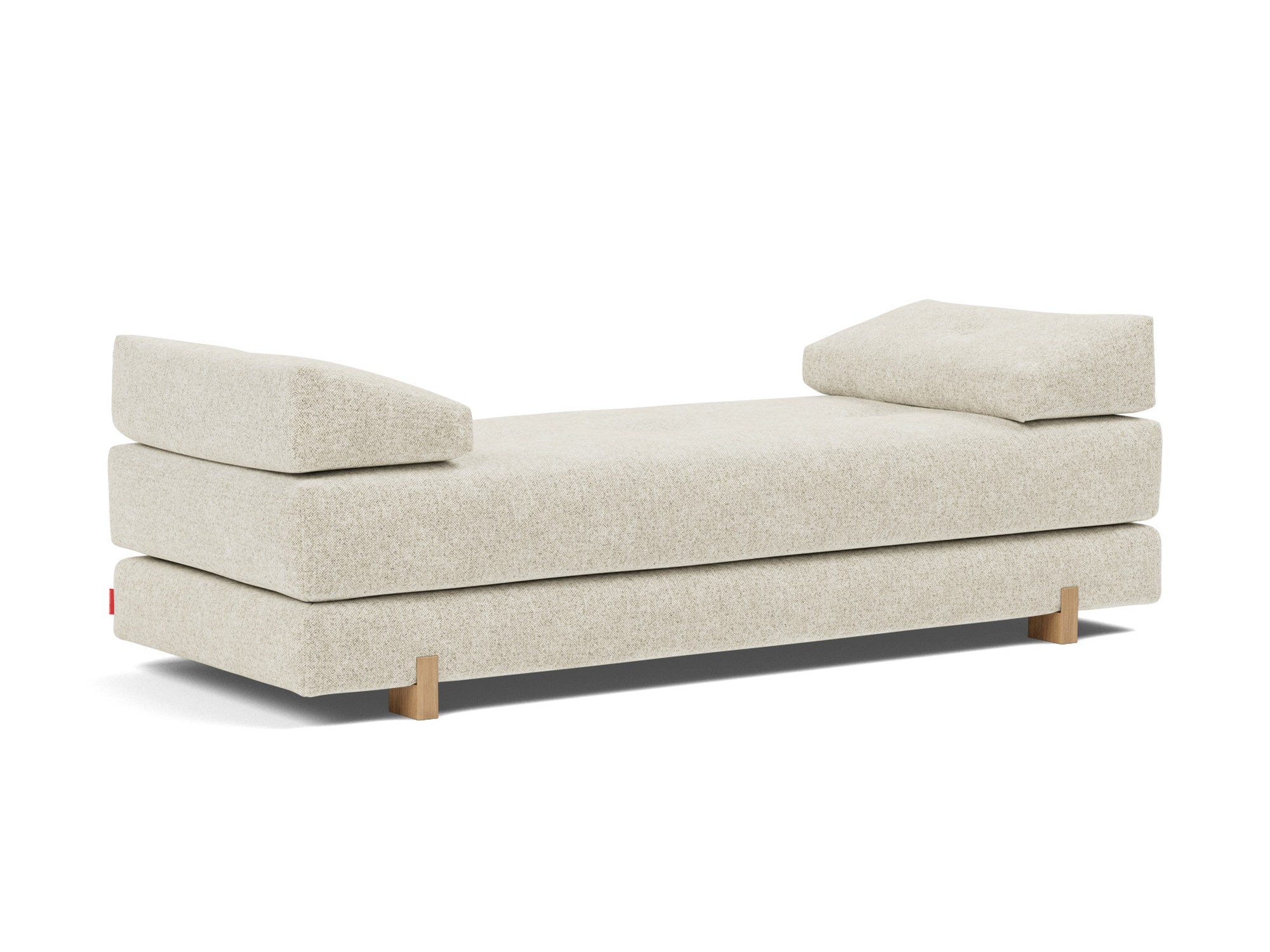 Tagesbett Sigmund Strukturierter Stoff Taura 357-Off-White Beine Drip Eiche