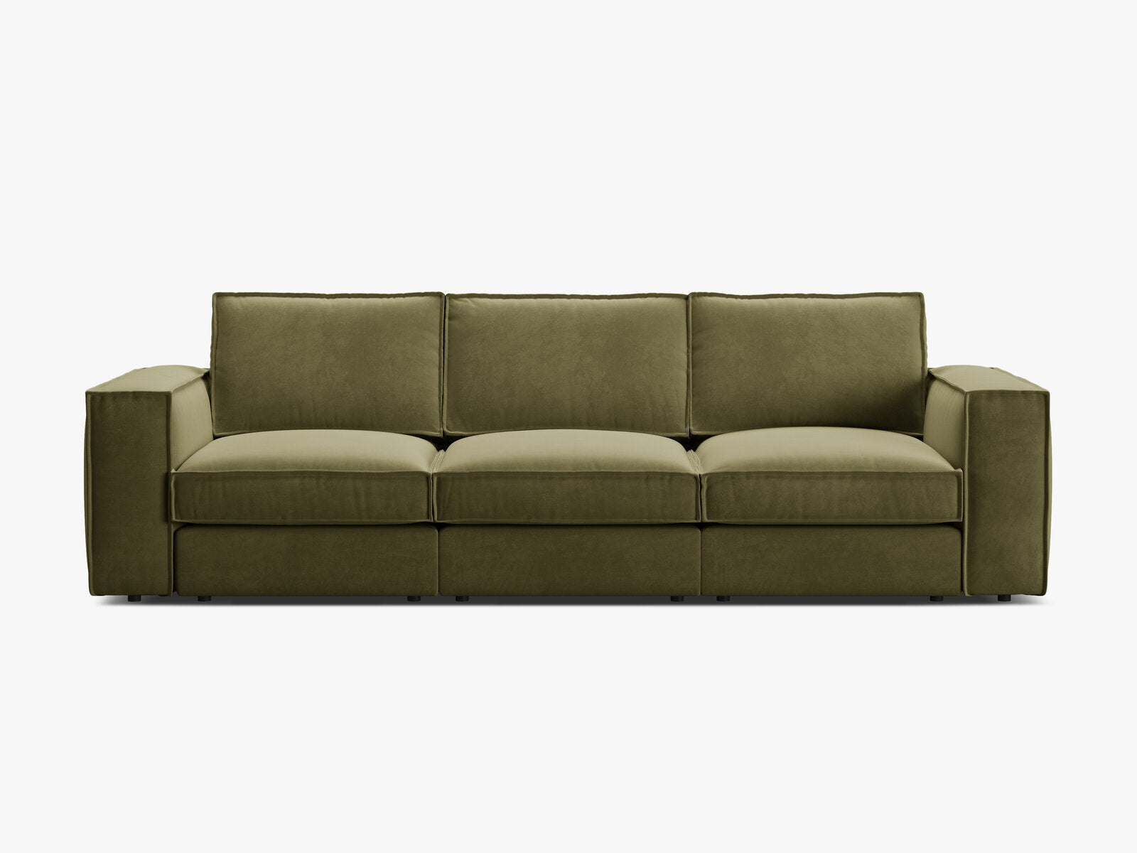 Micadoni modulares Sofa Pola 4-Sitzer Samt Salvador Grün