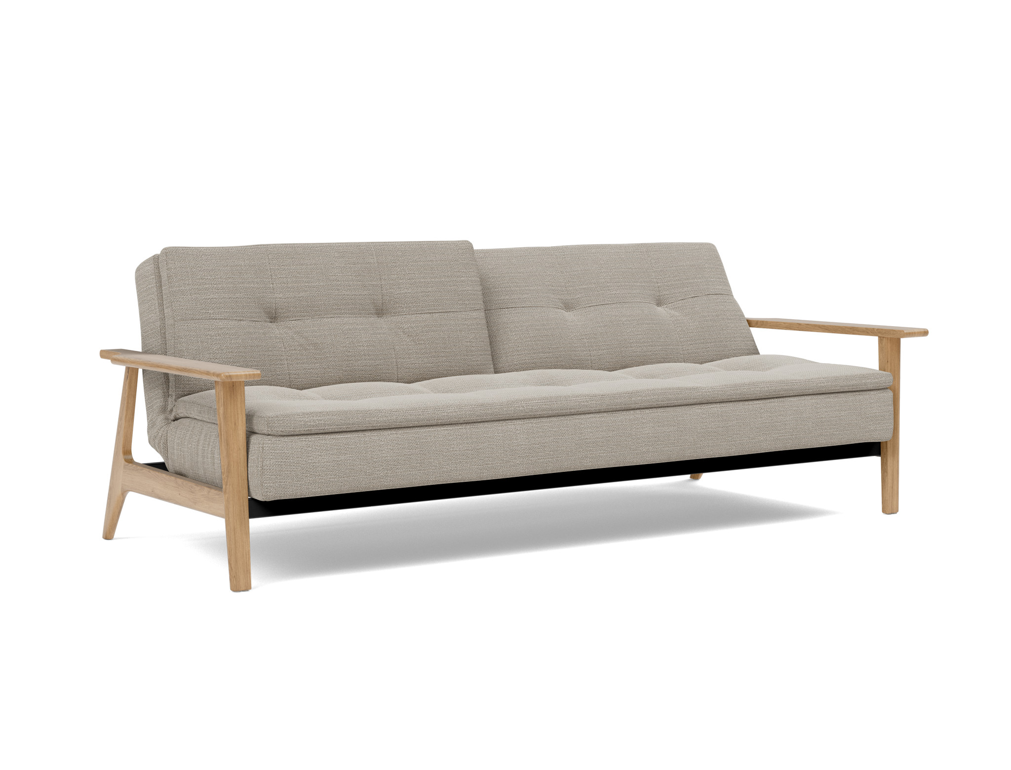 Schlafsofa Dublexo Frej Strukturierter Stoff Kenya 579-Gravel