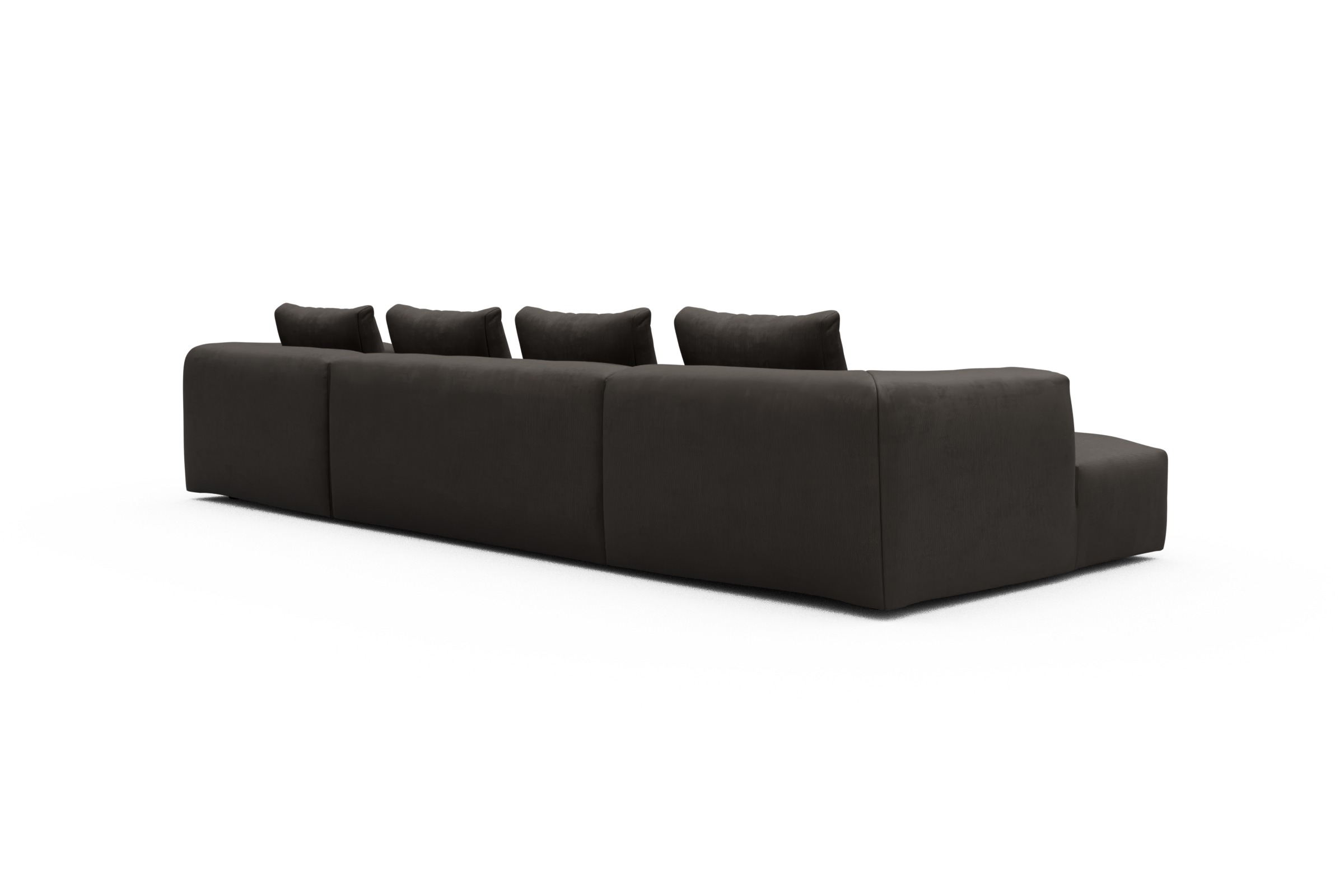 Wohnlandschaft Fred mit 2-Sitzer und Chaiselongue beidseitig Cordufine-Taupe