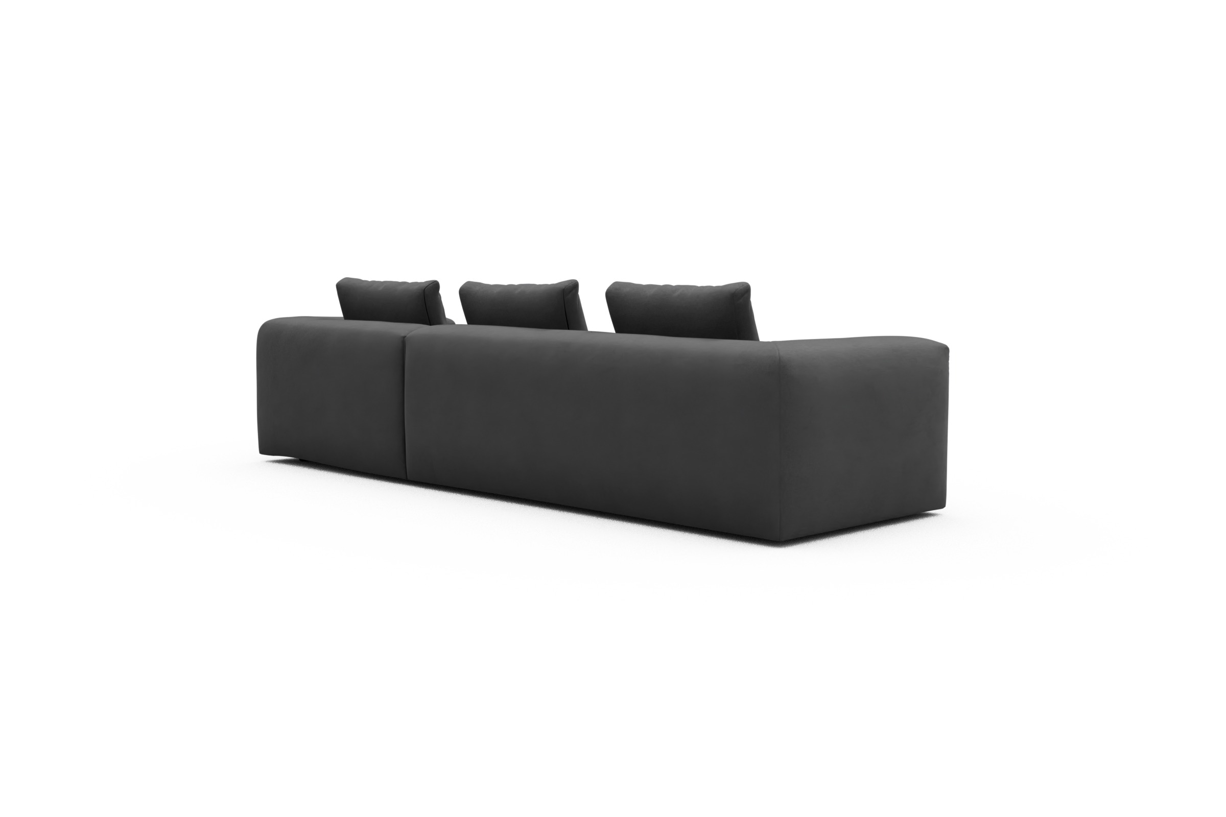 Ecksofa Fred Chaiselongue rechts mit 2,5-Sitzer Satya-Zinc