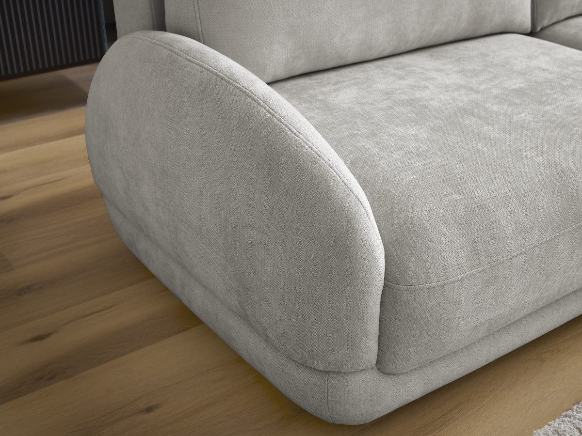 Bobochic Monica Schlafsofa 3-Sitzer mit Bettkasten Stoff Hellgrau