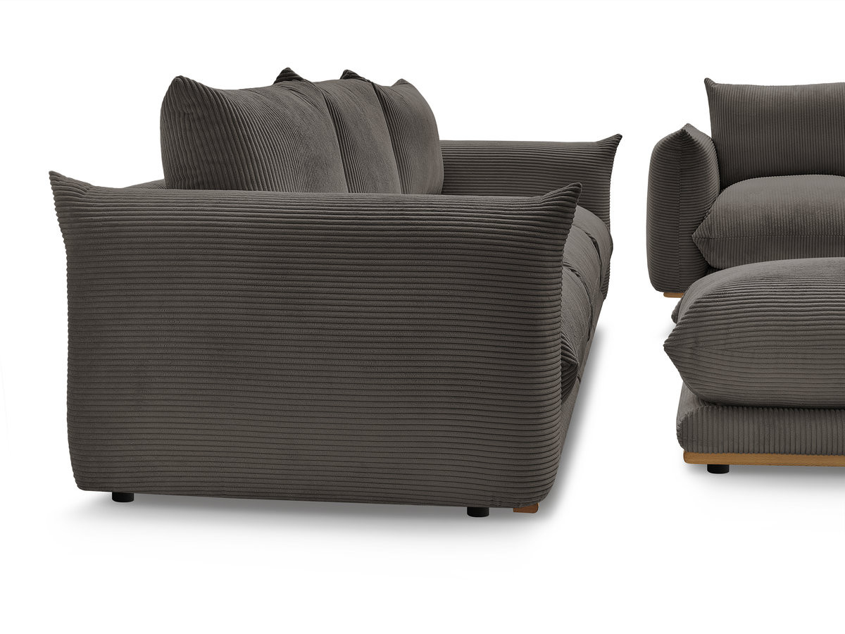 Bobochic Ernest Sofa 5-Sitzer mit Pouf Cordsamt Taupe
