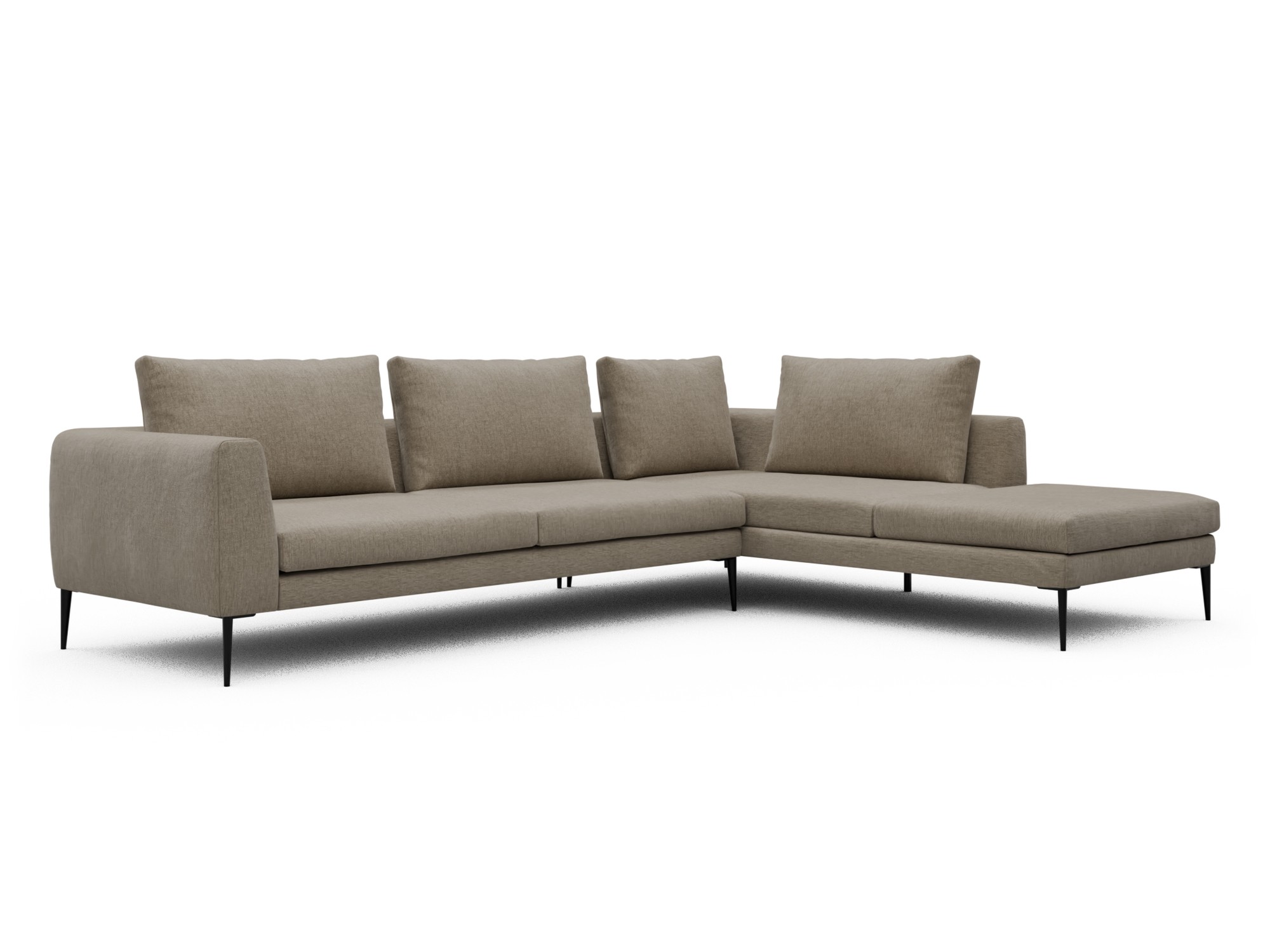 Skandi Home Ecksofa Paul Relax-Ecke rechts mit 3-Sitzer Smooth-Beige moebelfaktor