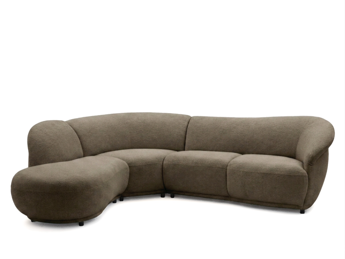 Bobochic Nora Ecksofa Chenille Dunkelbraun Ecke links
