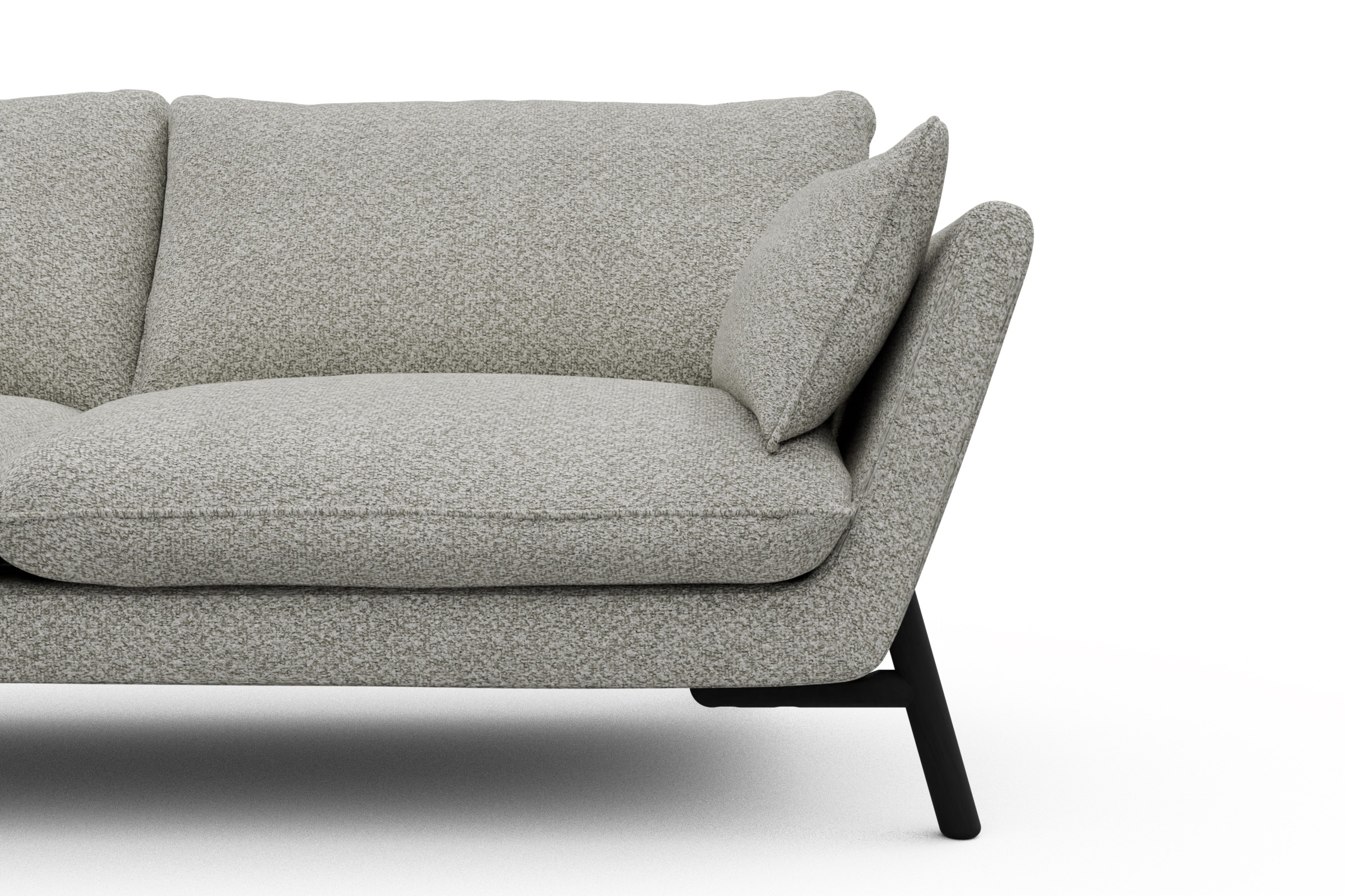 Sofa Emil 2-Sitzer Beinfarbe Eiche Schwarz Vanora-Warm-Sand