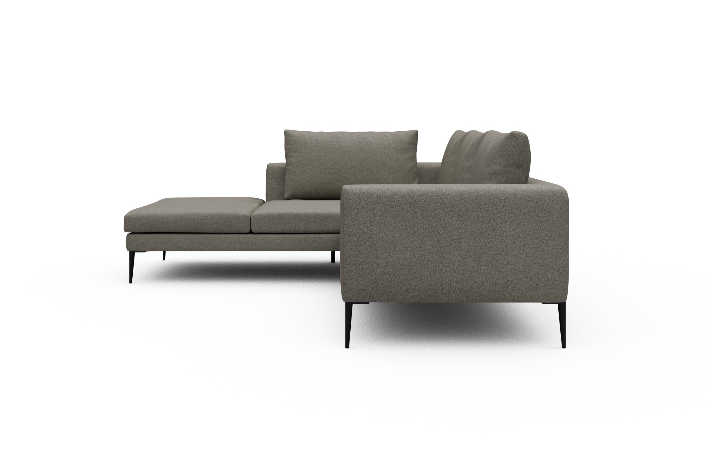 Ecksofa Paul Relax-Ecke links mit 2-Sitzer Denari-Warm-Grey