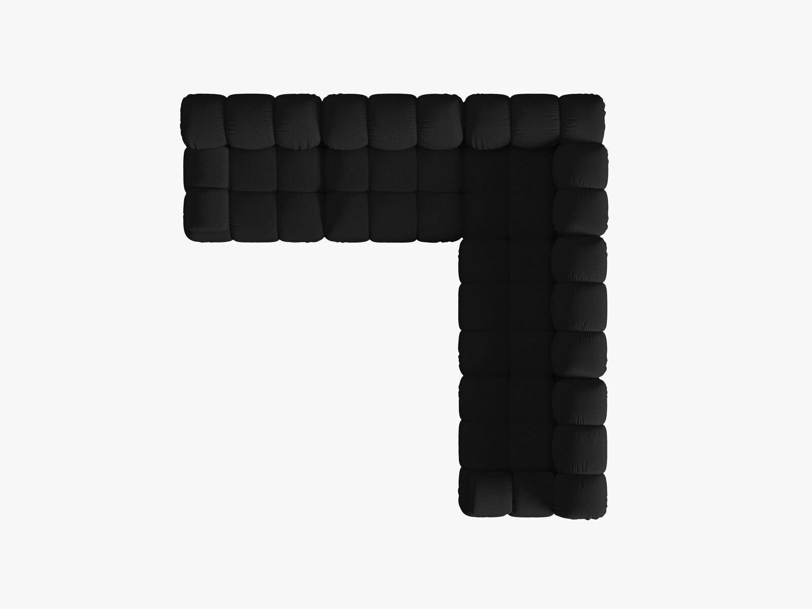 Micadoni Symmetrisches Ecksofa Bellis 5-Sitzer 3D-Stoff Sonic Schwarz
