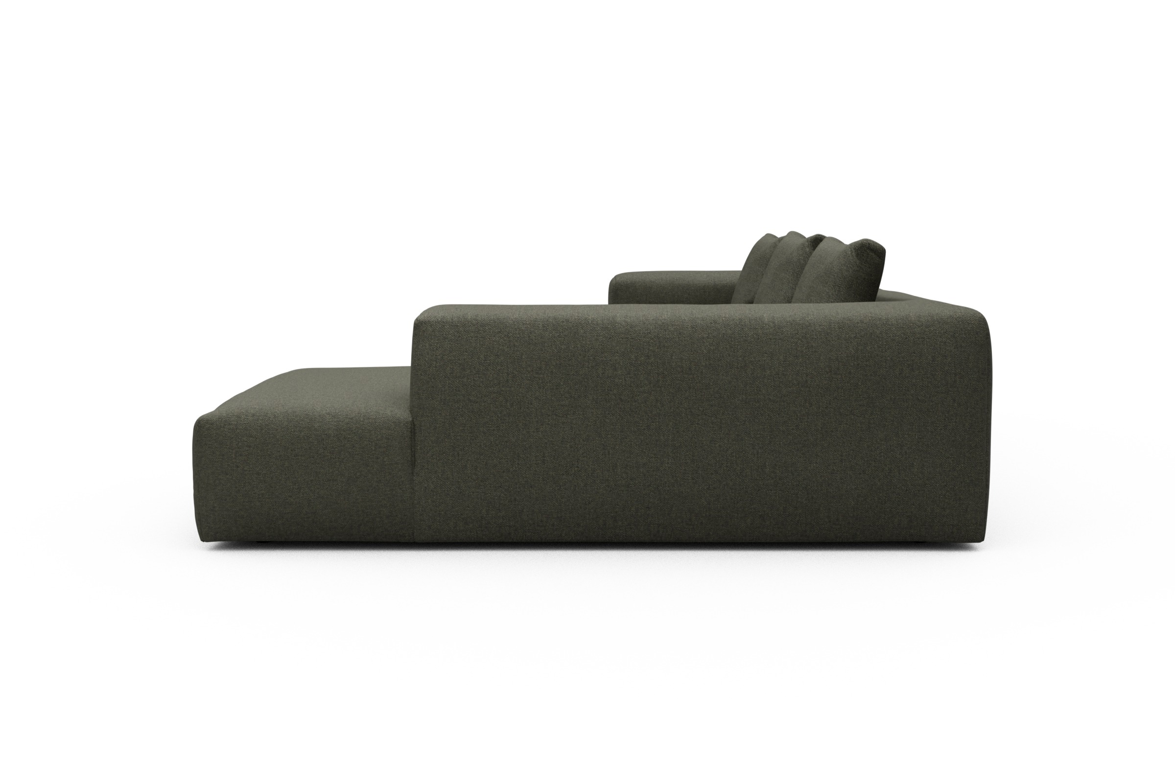 Ecksofa Fred Relax-Ecke rechts mit 2,5-Sitzer Sama-Winter-Moss