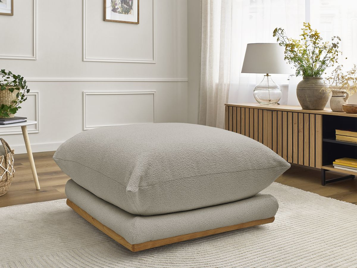 Bobochic Ernest Pouf Bouclé-Stoff Taupe