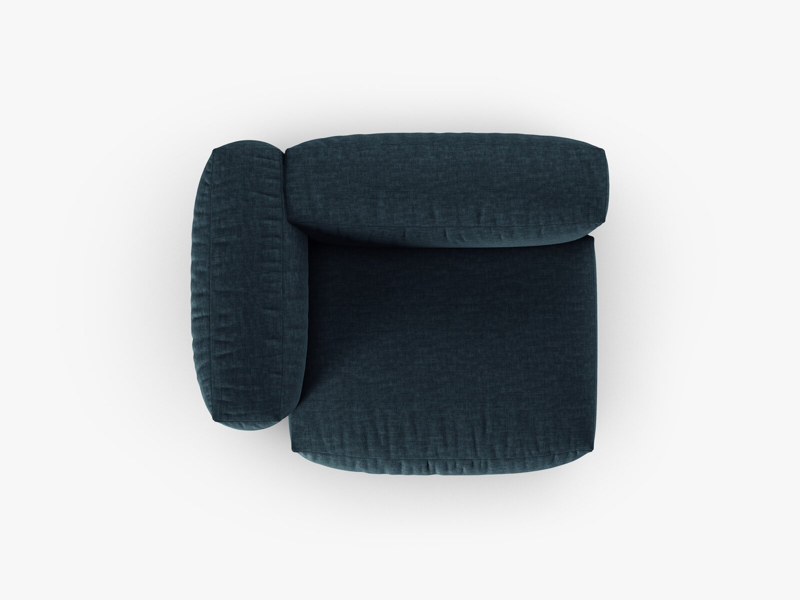 Micadoni Eckmodul mit Armlehne Martina 1-Sitzer 90cm Sitztiefe Links Strukturierter Stoff Boston Jeansblau